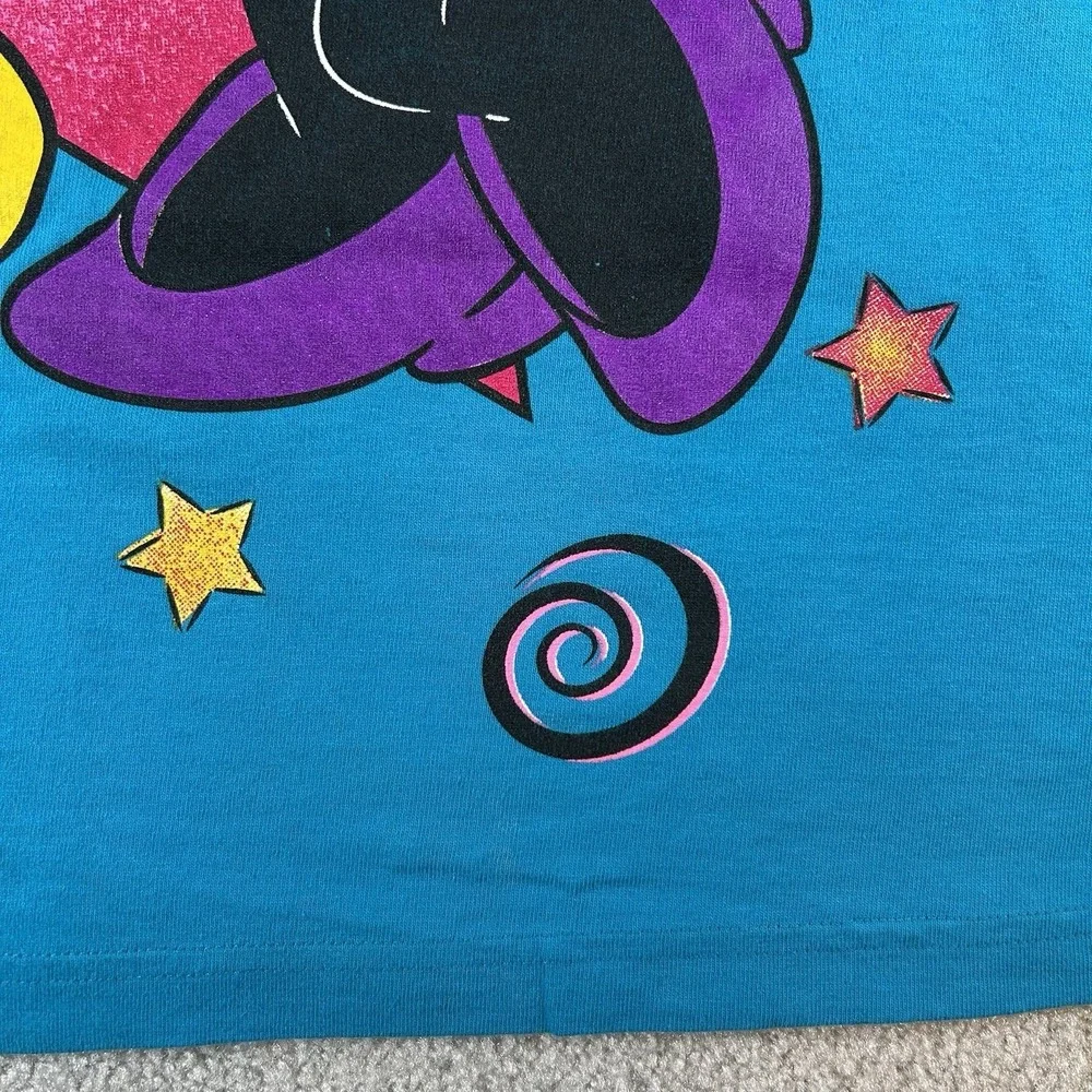 Vintage 90s Mickey And Minnie Mouse Walt Disney Big Graphic T-Shirt Size XL Blue